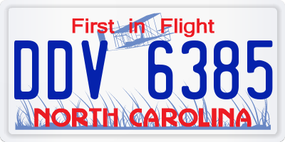 NC license plate DDV6385