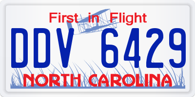 NC license plate DDV6429