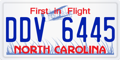 NC license plate DDV6445