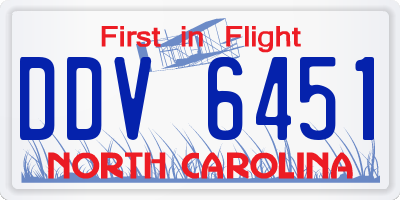 NC license plate DDV6451