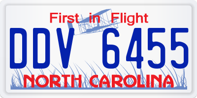 NC license plate DDV6455
