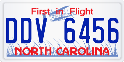 NC license plate DDV6456