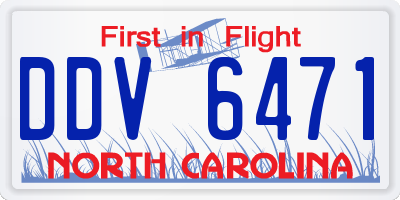 NC license plate DDV6471