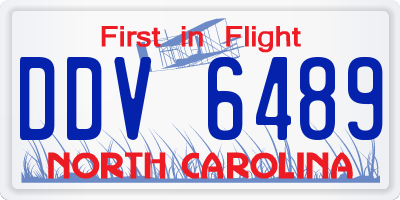 NC license plate DDV6489