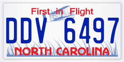 NC license plate DDV6497