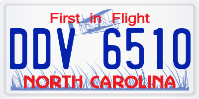 NC license plate DDV6510