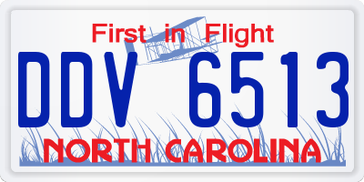 NC license plate DDV6513