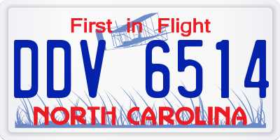 NC license plate DDV6514