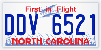 NC license plate DDV6521