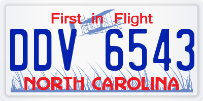 NC license plate DDV6543