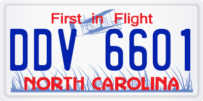 NC license plate DDV6601