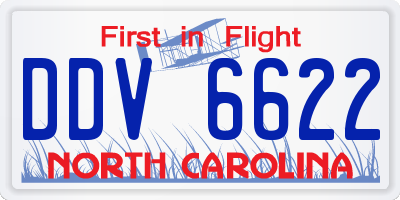 NC license plate DDV6622