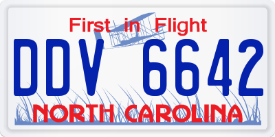 NC license plate DDV6642