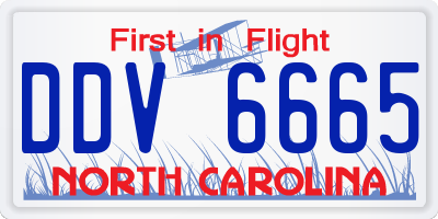 NC license plate DDV6665