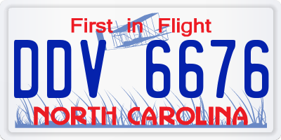NC license plate DDV6676