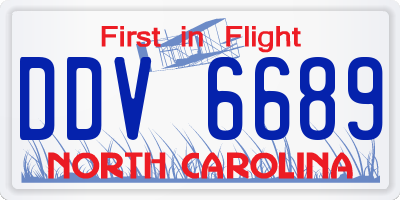 NC license plate DDV6689