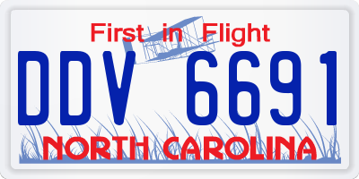 NC license plate DDV6691