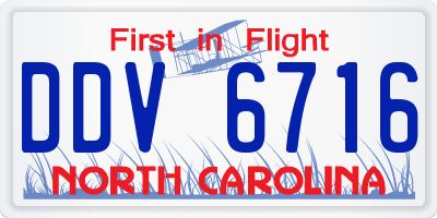NC license plate DDV6716