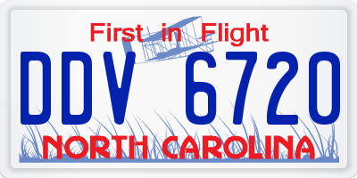 NC license plate DDV6720