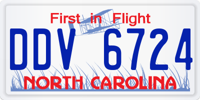 NC license plate DDV6724