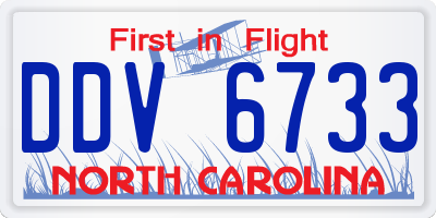 NC license plate DDV6733