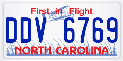 NC license plate DDV6769