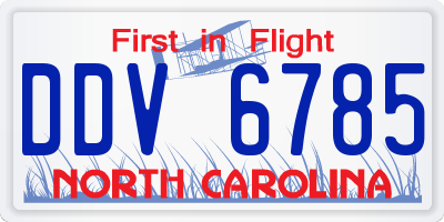NC license plate DDV6785