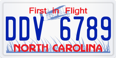 NC license plate DDV6789