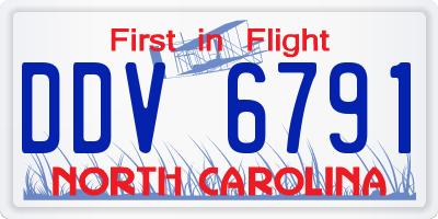 NC license plate DDV6791