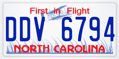 NC license plate DDV6794