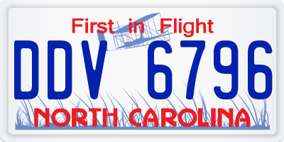 NC license plate DDV6796