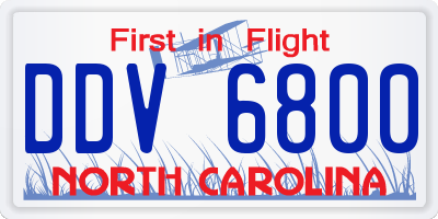 NC license plate DDV6800