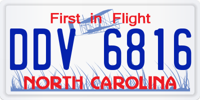 NC license plate DDV6816