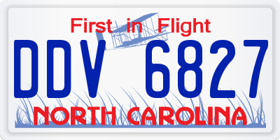 NC license plate DDV6827