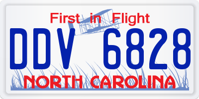 NC license plate DDV6828