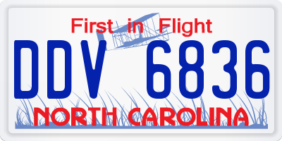 NC license plate DDV6836