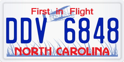 NC license plate DDV6848