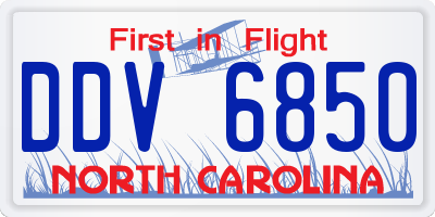 NC license plate DDV6850