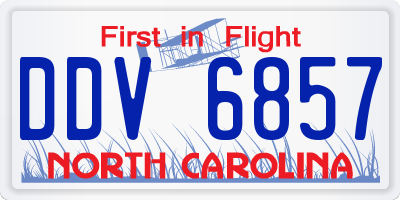 NC license plate DDV6857