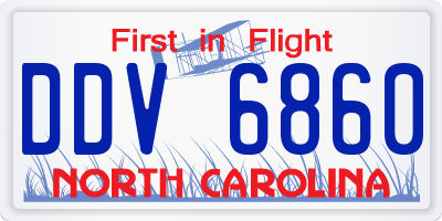 NC license plate DDV6860