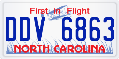 NC license plate DDV6863