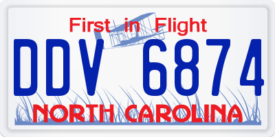 NC license plate DDV6874