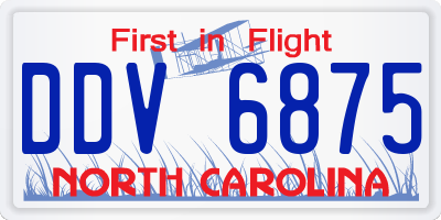NC license plate DDV6875