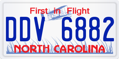 NC license plate DDV6882
