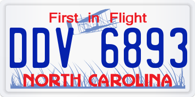 NC license plate DDV6893