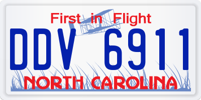 NC license plate DDV6911