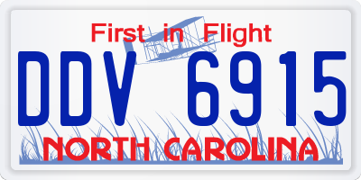 NC license plate DDV6915