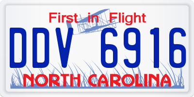 NC license plate DDV6916