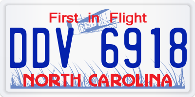 NC license plate DDV6918