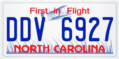 NC license plate DDV6927